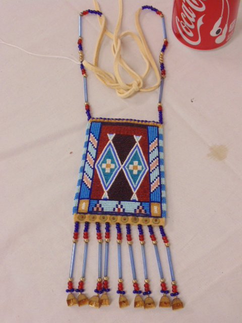 Native Indian beaded necklace pouch (1 of 7)