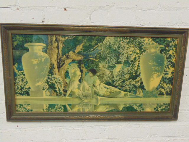 Maxfield Parrish print, "Garden of Allah: Maxfield Parrish print, "Garden of Allah, 14.5" by 29.5"
