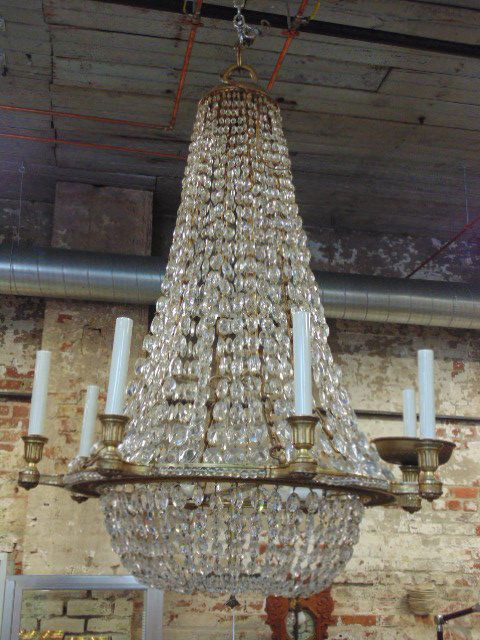 Crystal & gilt bronze chandelier (1 of 7)