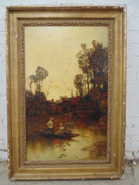 Painting, courting scene, signed Karl Heffner (1 of 7)