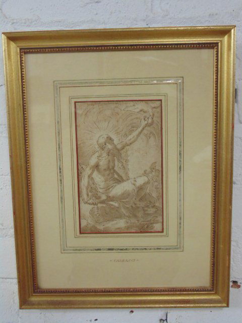 Old master drawing, "Carracci", (Annibale Carracci) (1 of 7)