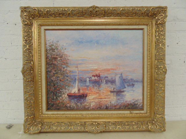 Painting, impress. river landscape, John Moris ( John (1 of 5)