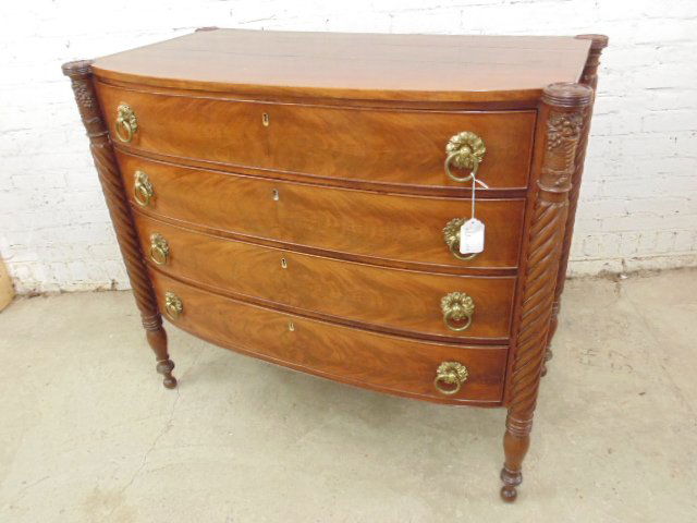Mahogany Sheraton chest, 4 drawer (1 of 5)