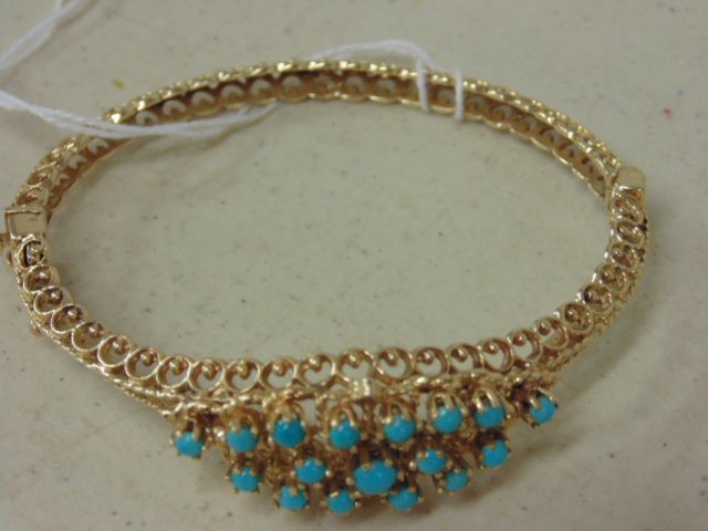 Vintage 14K gold & turquoise bracelet (1 of 5)