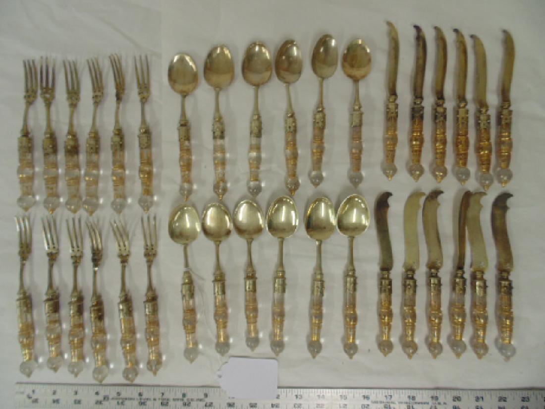 Glass handle fish flatware set (1 of 7)