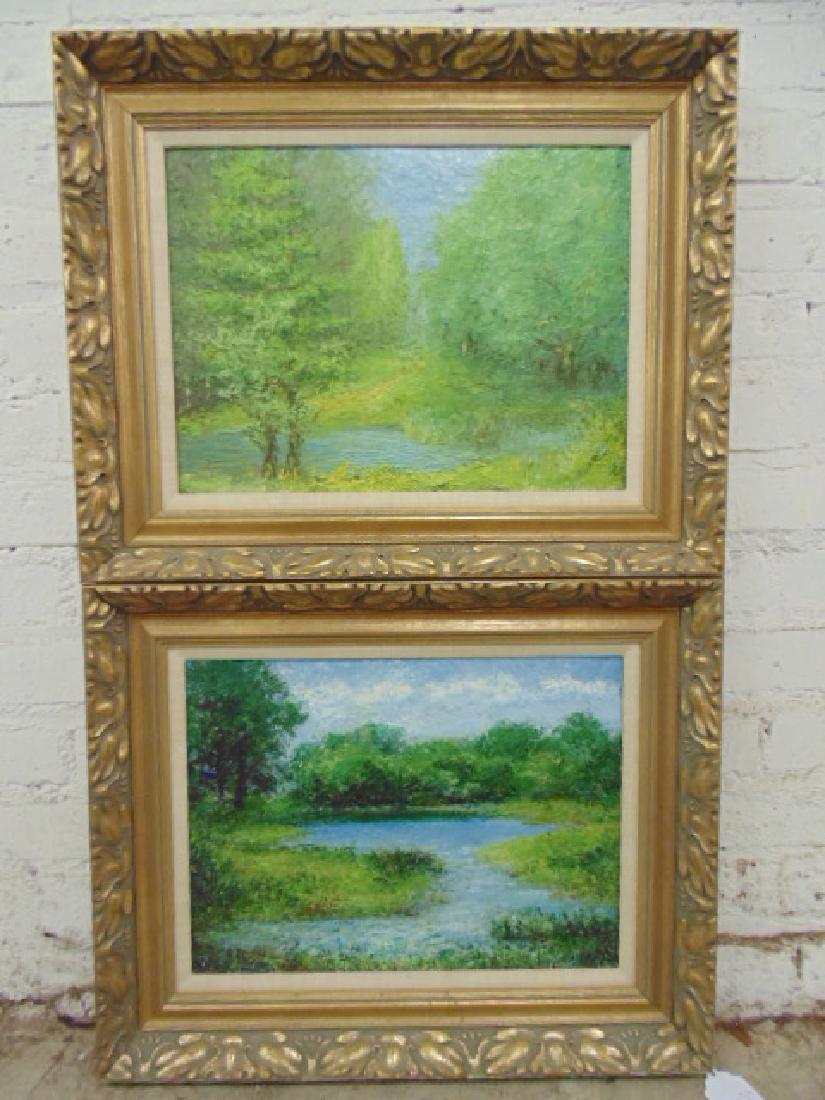 Pair of paintings, landscapes,  Howard D. Beach (1 of 8)