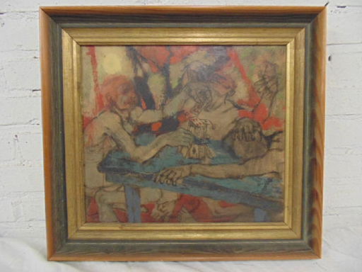 Painting Card Players Signed Bernard Riley Jan 01 2017 Hudson Valley Auctioneers Llc Beacon Ny In Ny