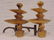 Pair gilt bronze andirons after Giacometti - 2