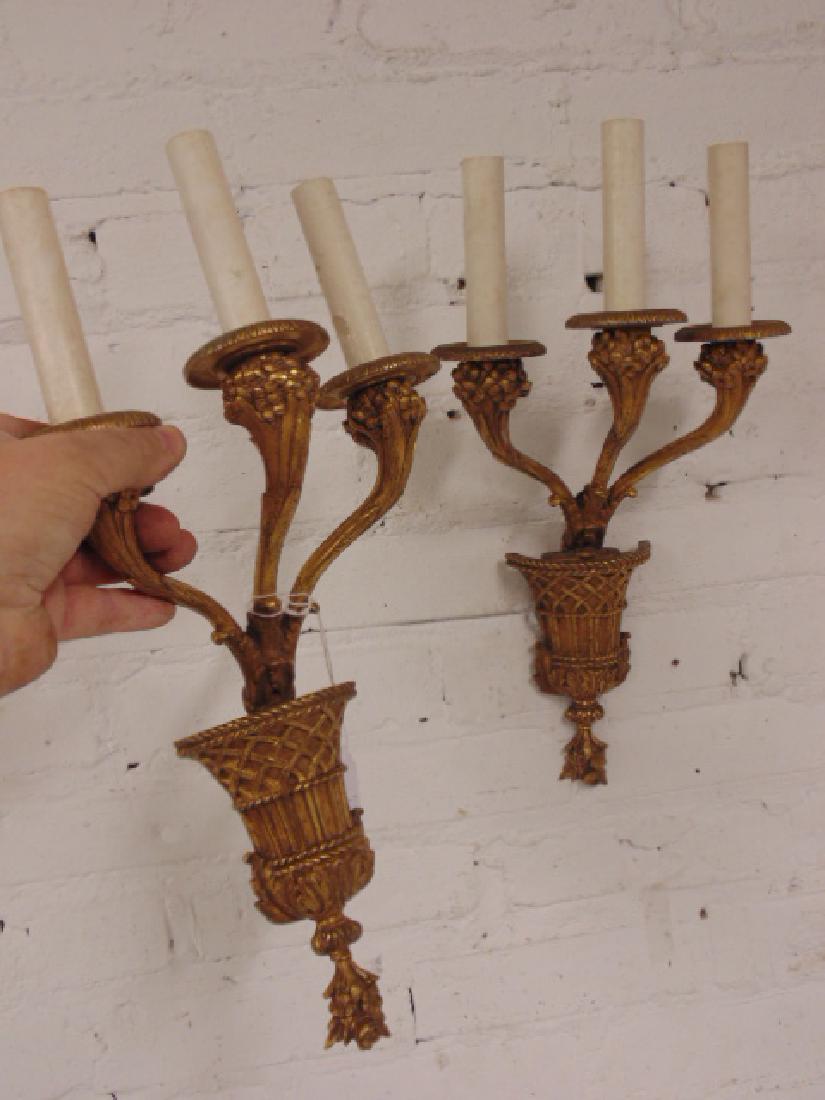 Pair French gilt bronze wall sconces (1 of 7)