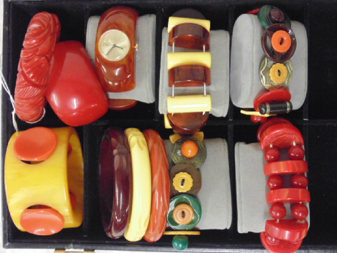 11 Bakelite bracelets, incl. watch (1 of 8)
