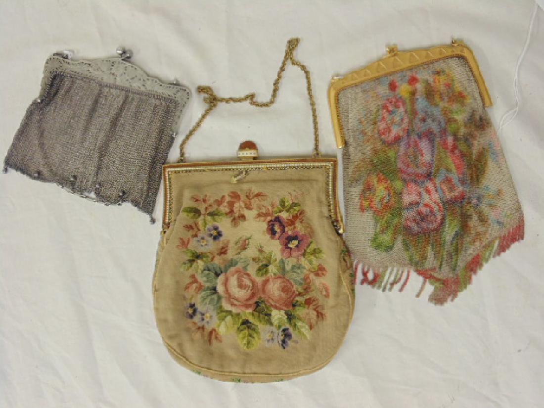 3 vintage purses, sterling, mesh (1 of 8)