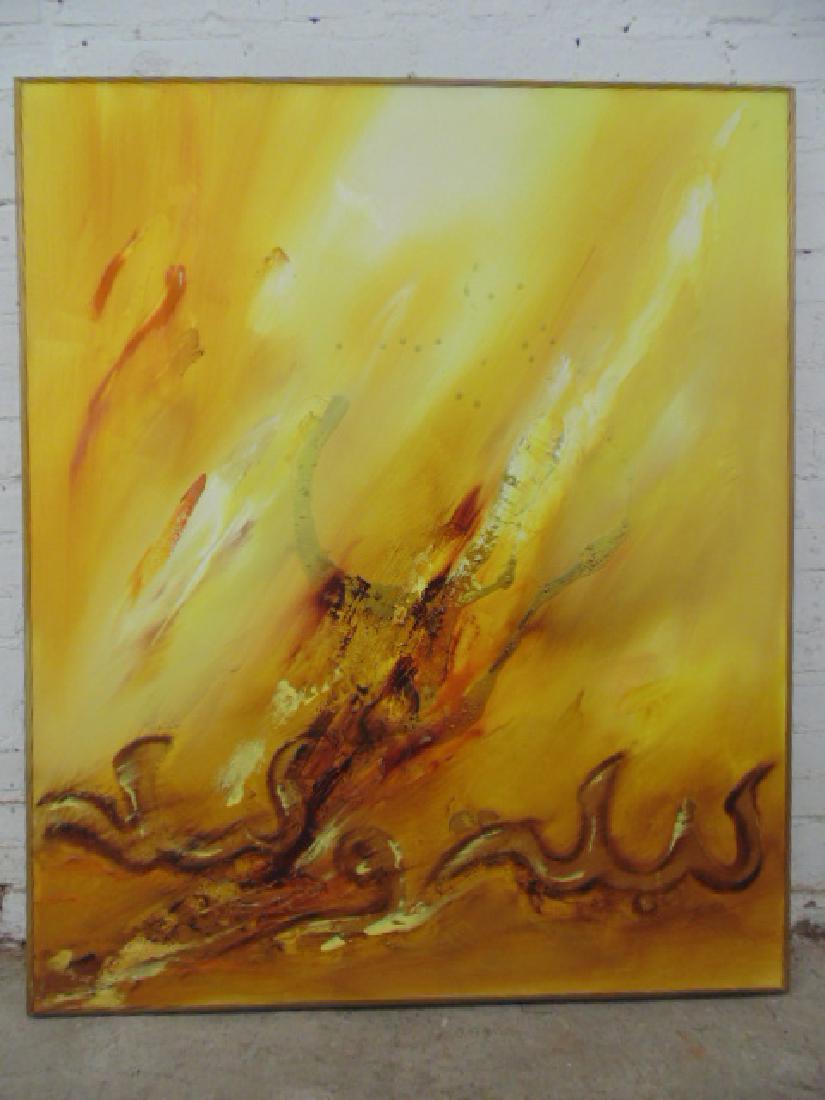 Painting, "Women of Sand", Franco Bonetti: Painting, oil on canvas, "Women of Sand", signed Franco Bonetti, 47" by 39". Please refer to images for general condition issues, all items sold as is, all sales final.