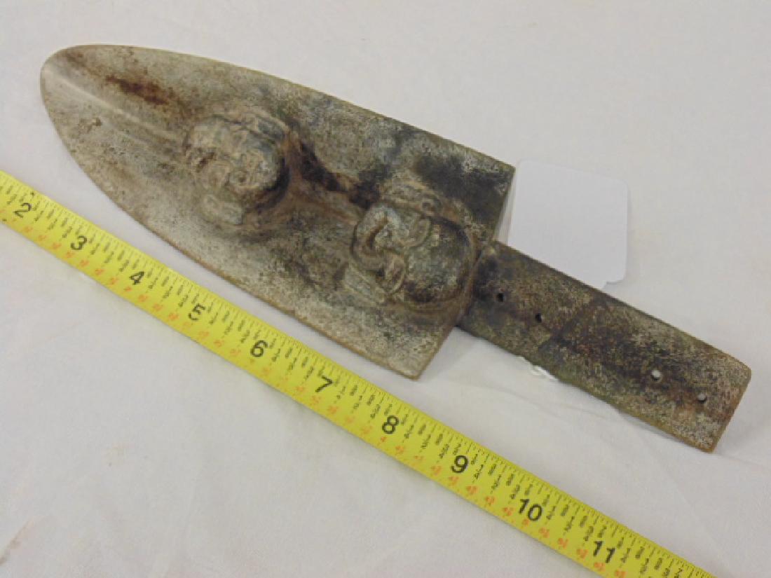 Stone dagger sculpture, 2 heads (1 of 8)