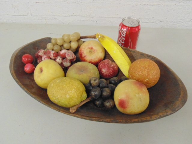 Lot of carved and painted marble fruit (1 of 5)