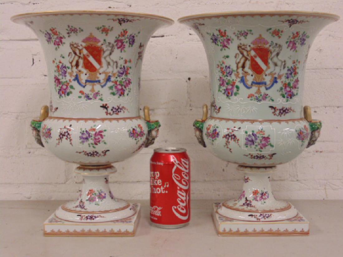 Pair urns armorial style, possibly Sampson (1 of 10)