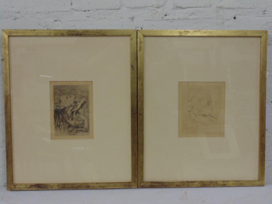 2 etchings, Manet & Renoir, signed (1 of 9)