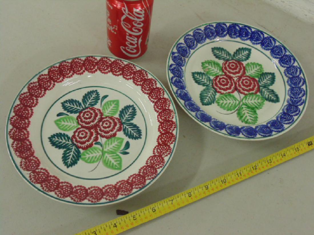 2 Stick Spatter plates, floral & leaf (1 of 5)