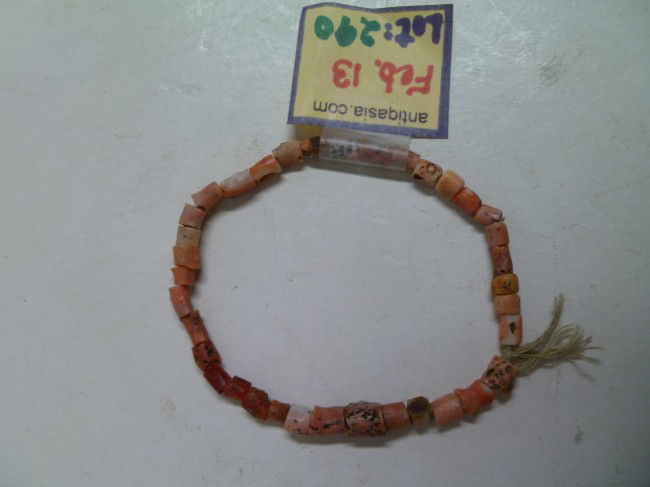 Silk Road EARLY CORAL BRACELET: Museum exhibits in Northern China suggest that coral beads of this size and type came in by caravan from the West as early as the Zhou (Spring & Autumn, c. 8th C. BC), and were desired until the fall