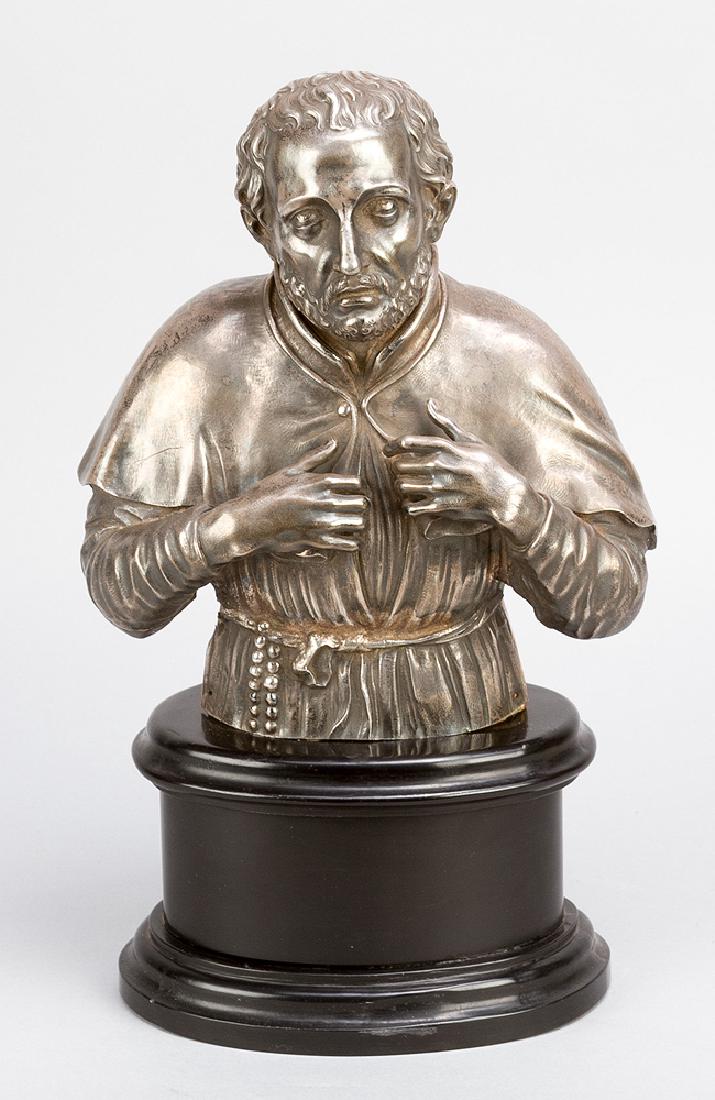 Italian silver sculpture of a saint (1 of 3)