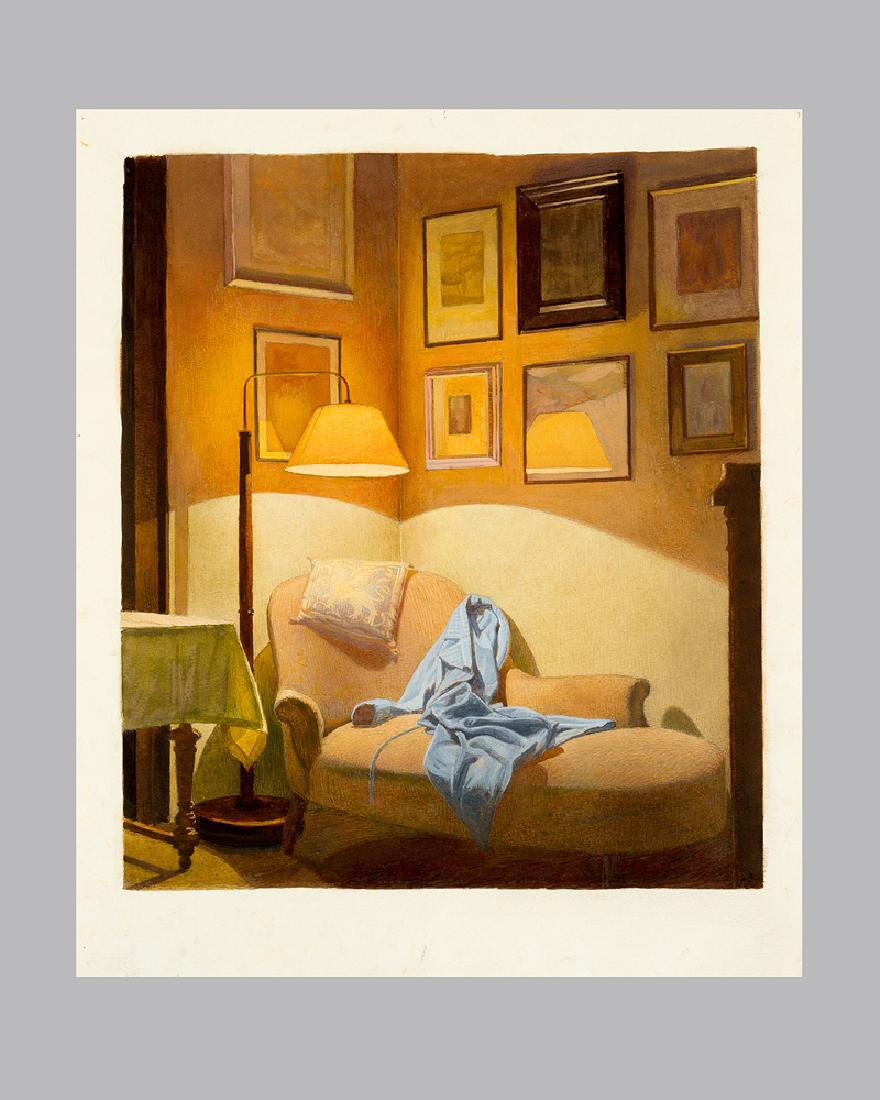 Franz Sedlacek (1891-1945 )-attibuted: Franz Sedlacek (1891-1945 )-attibuted,Interrior, watercollour on paper , described on the reverse.