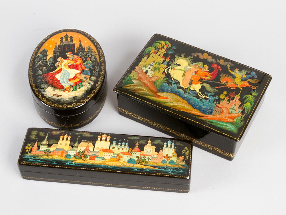 Three Russian Lacquer Boxes (1 of 3)