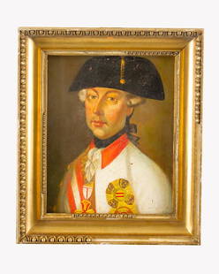 Joseph Hickel (1736-1807)-attributed: Joseph Hickel (1736-1807)-attributed , Portrait of Emperor Joseph II (1741-1790); oil on canvas, in a gilded and carved frame around 1800. Dimensions: 50x40cm