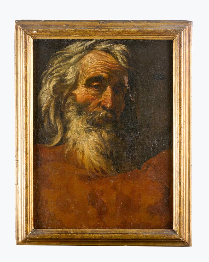 Claude Vignon (1593- 1670) – attributed: Claude Vignon (1593- 1670) – attributed, portrait of a bearded man, oil on canvas framed, on the reverse old description “Di Borghesi” and stamped letters. Dimensions: 65 x 46 cm