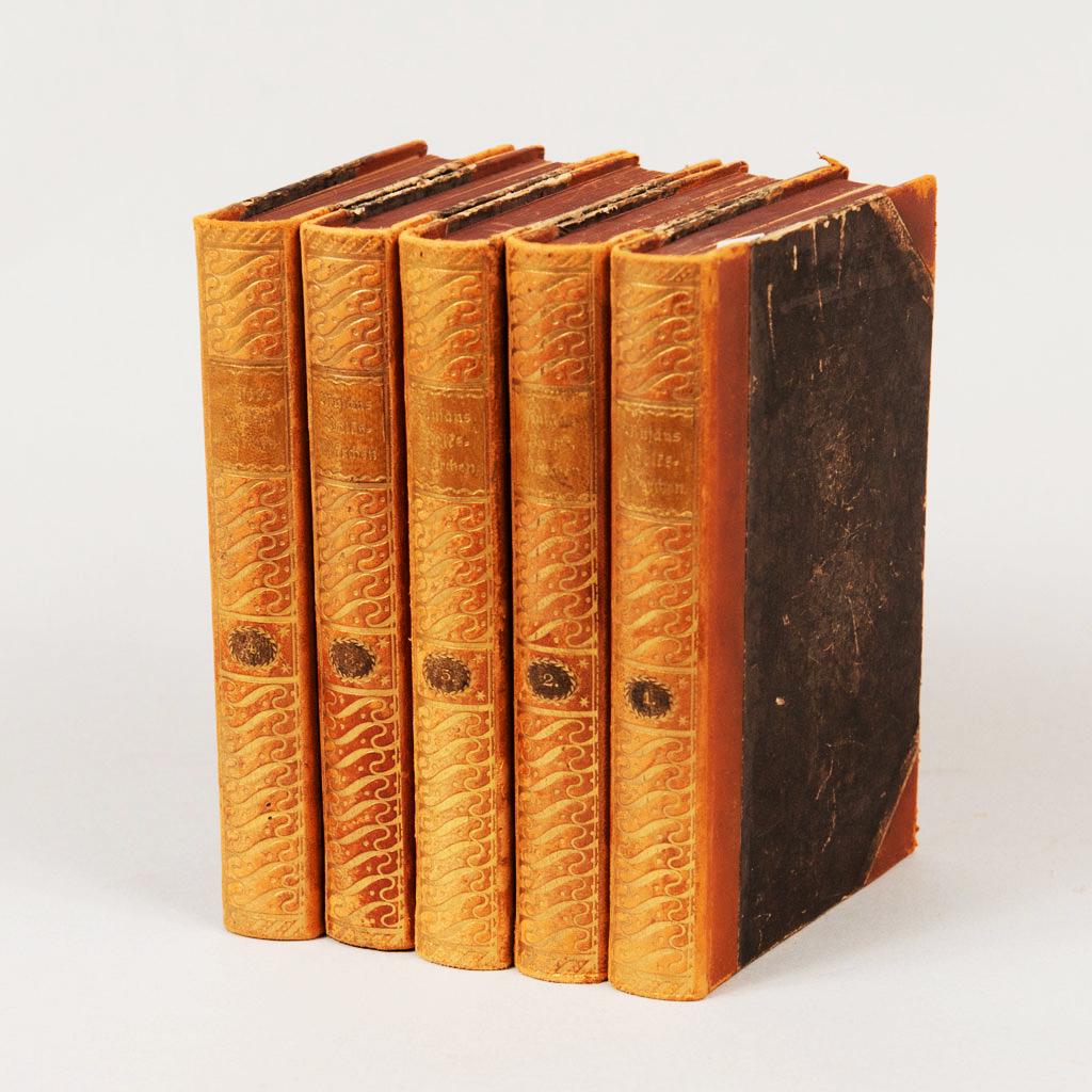 Musäus, J. K.A. Volksmärchen der Deutschen: Musäus, J. K.A. VolksmÃ¤rchen der Deutschen, Bruno Cassirer, Berlin 1909; with title vignettes; 5 volumes in hard cover, with gold printed leather spine. 16X10cm