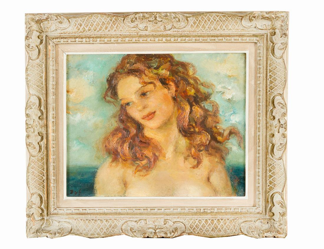Marcel Dyf (1899-1985): Marcel Dyf (1899-1985), Portrait of a girl, signed bottom left, oil on canvas, framed. 33x41cm