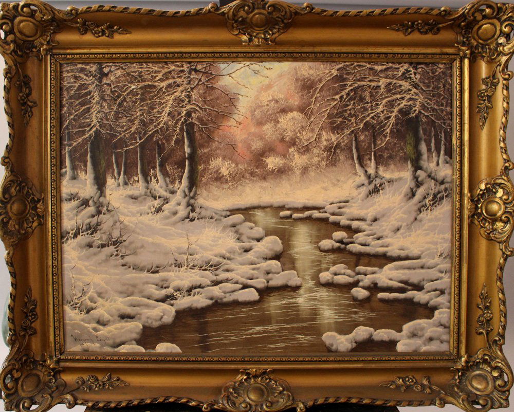 Laszlo Neogrady (1896-1962), Landscape in winter, oil (1 of 3)