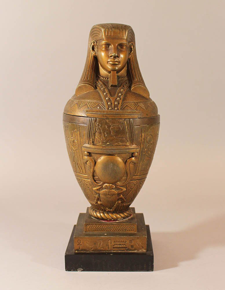 Canopic Jar in Egyptian style on quadratic base, one (1 of 3)