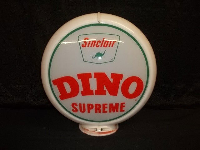 Sinclair DINO Supreme Gas Globe: Nice Sinclair DINO Supreme Gas Globe, double sided in great condition. Measures 16.5 inches across.