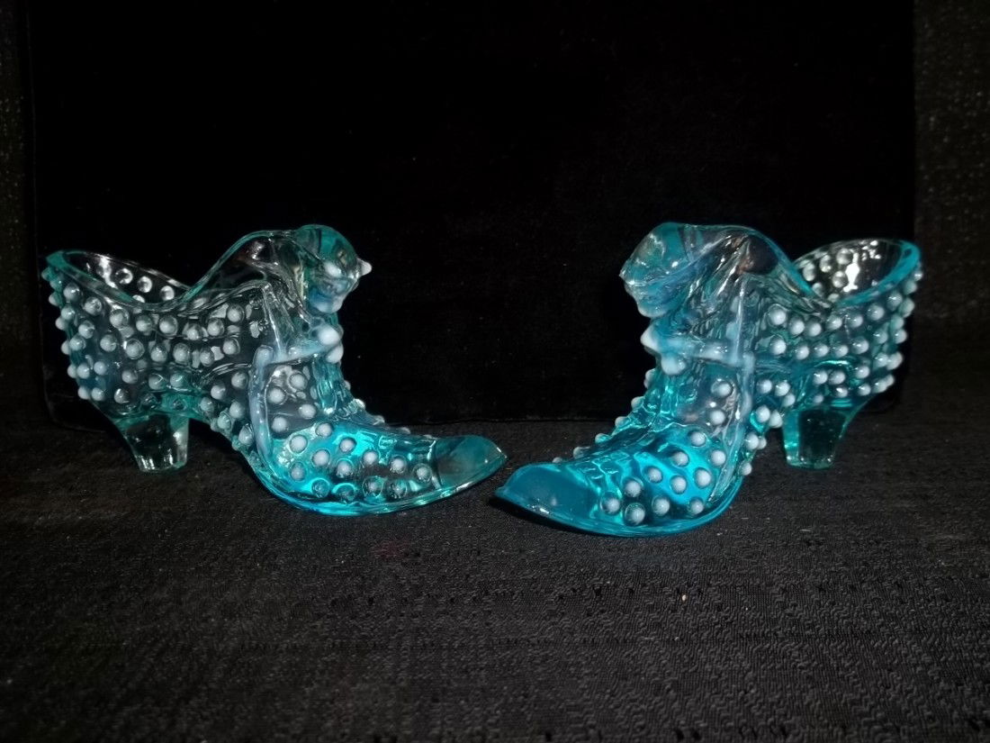 Pair of Blue Hobnail Boots Cathead: Pair of Blue Hobnail Boots Cathead.