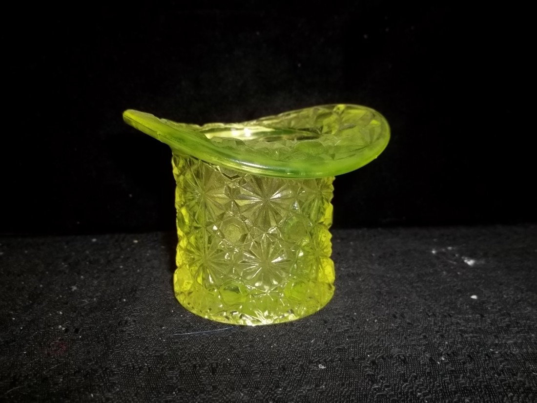 Vaseline Hat Toothpick Holder: Vaseline Hat Toothpick Holder