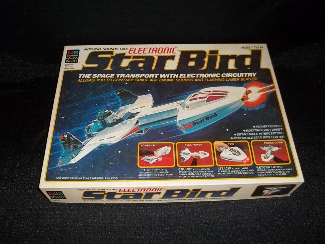 1978 Milton Bradley Electronic Starbird Spaceship in: 1978 milton bradley electronic starbird spaceship in box, in nice condition.