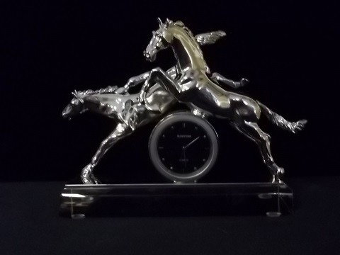 Blue stone horse desk clock: Bluestone horse desh clock