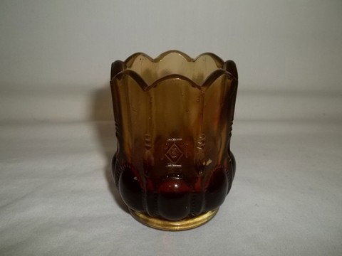 Boyd Amber Slaglass Toothpick Holder: Nice boyd amber slaglass toohpick holder