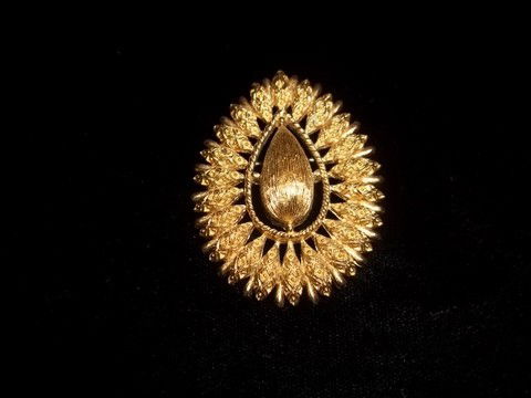 Gold Monet Brooch: Gold Money Brooch