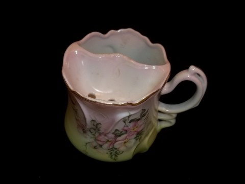 Hand Painted nippon mustache cup: 3.5 inch hand painted nippon mustache cup
