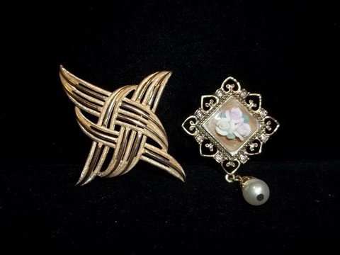 2 brooches 1 trifari: 2 brooches 1 trifari and 1 unmarked