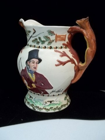 John Peel Crown Devon Pitcher Music Box Fox Hunt: John peel crown devon fieldings england fox hunt pitcher music box