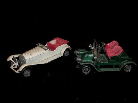 2 Vintage Lesney Cars Renault Benz: 2 Vintage Lesney Toy cars 1911 renault 1928 benz