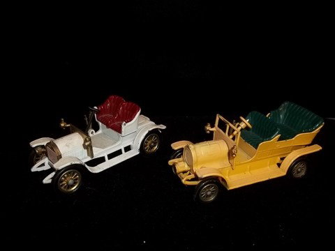 2 Vintage Lesney Cars Spyker Opel Coupe: 2 vintage lesney toy cars 1904 spyker 1909 opel coupe