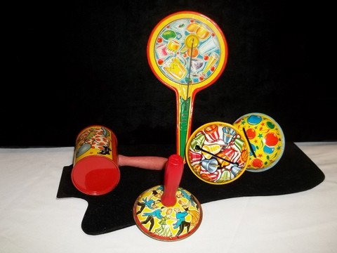 US Made tin Noisemaker Toys: US Made tin noisemaker toys