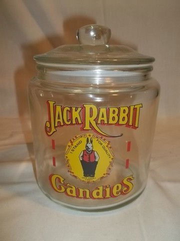 Jack Rabbit Candies Jar: 6 inch jack rabbit candies jar