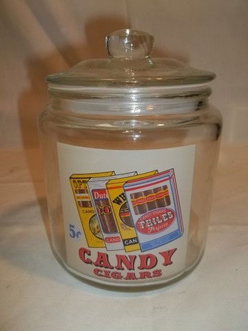 5 Cent Candy Cigars Jar: 5 Cent candy cigars jar 6 inch
