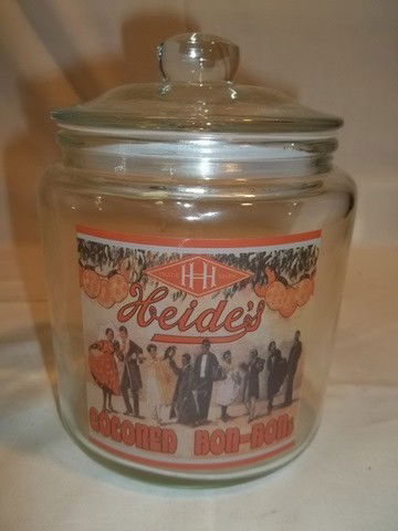 Black Americana Colored Bon Bons Jars: 6 inch black americana colored bon bons jar