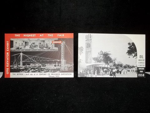 2 1933 1950 Chicago Worlds Fair Postcards: 2 1933 and 1950 chicago worlds fair postcards