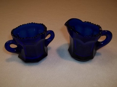 Cobalt cream & Sugar: Cobalt blue cream and sugar 3 inch
