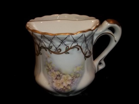 Hand Painted Nippon Mustache Cup: Hand painted nippon mustache cup 3.5 inch